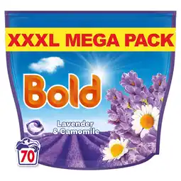 Tesco Bold Laundry Detergent Liquid Pods Lavender & Camomile 70 Washes 1372g offer
