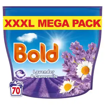 Tesco Bold Laundry Detergent Liquid Pods Lavender & Camomile 70 Washes 1372g offer