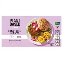 Asda Plant Based by ASDA 8 Meat-Free Burgers 454g offer