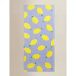 Asda George Home Lemon Striped Cotton Beach Towel offer