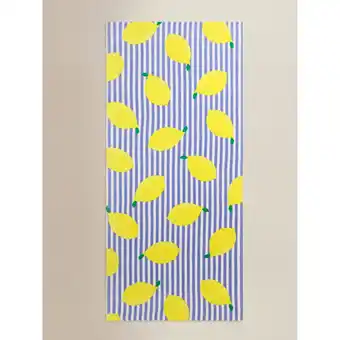 Asda George Home Lemon Striped Cotton Beach Towel offer