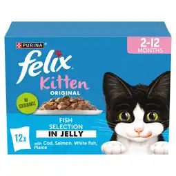 Asda Felix Kitten Original Fish Selection in Jelly 2-12 Months 12 x 85g = (1.02kg) offer