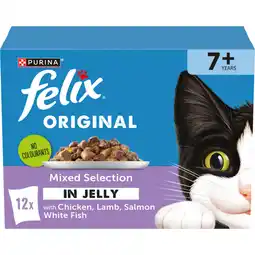 Asda Felix Original Senior Mixed Selection in Jelly Wet Cat Food 12x85g offer
