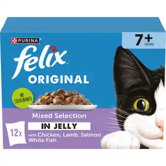 Asda Felix Original Senior Mixed Selection in Jelly Wet Cat Food 12x85g offer