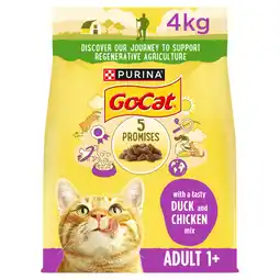 Asda Go-Cat Adult Cat Food with Chicken & Duck 4kg offer