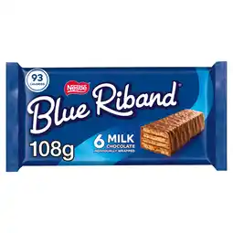 Iceland Blue Riband Original Milk Chocolate Wafer Biscuit Bar 6 Pack Multipack 108g offer
