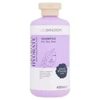 Tesco LEO BANCROFT SHAMPOO HYDRATE WITH HYALURONIC ACID 400ml offer