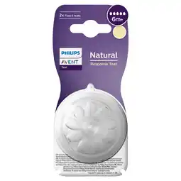 Tesco Philips Avent Natural Response Teat Flow 5 6m+ 2 pack offer