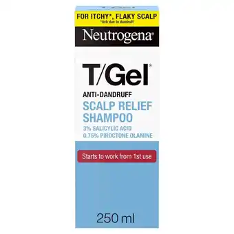 Tesco Neutrogena T/GEL Anti-Dandruff Scalp Relief Shampoo 250ml offer
