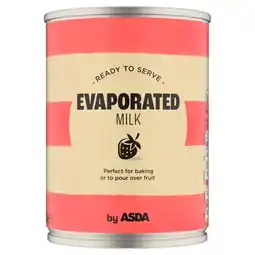 Asda ASDA Evaporated Milk 410g offer