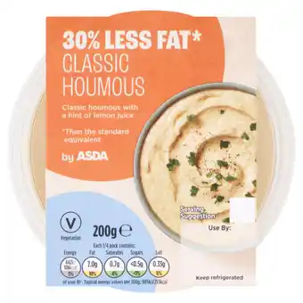 Asda ASDA 30% Less Fat Classic Houmous offer