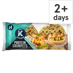 Tesco Deli Kitchen Protein Crumpets 4 Pack offer