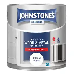 Asda Johnstone's Quick Dry Gloss 2.5L Brilliant White offer