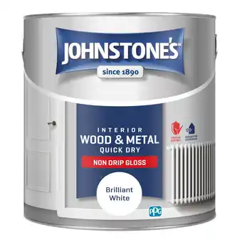 Asda Johnstone's Quick Dry Gloss 2.5L Brilliant White offer