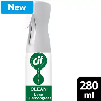 Morrisons Cif Infinite Clean All in One Cleaner Spray Lime & Lemongrass 280ml offer