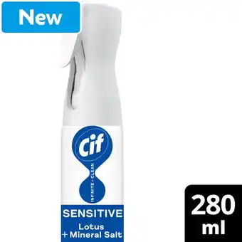 Morrisons Cif Infinite Clean All in One Spray Sensitive Lotus & Mineral Salt 280ml offer