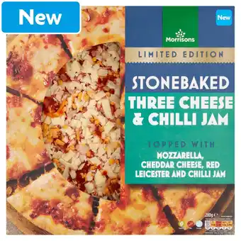 Morrisons Morrisons Stonebaked Pizza Three Cheese And Chilli Jam 280g offer