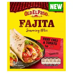 Tesco Old El Paso Fajita Fiery Chili & Tomato Hot Seasoning Mix 25G offer