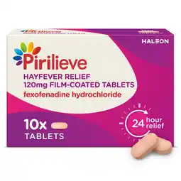 Tesco Pirilieve Hayfever Relief Fexofenadine 120mg Tablets 10s offer