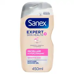 Tesco Sanex Expert Skin Health+ Hypoallergenic Shower Gel Body Wash 450ml offer