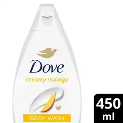 Tesco Dove Creamy Indulge Body Wash Shower Gel 450 ml offer