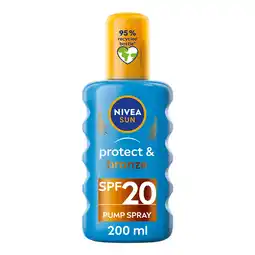 Tesco NIVEA SUN Protect & Bronze Tan Activating Sun Cream Spray SPF20 200ml offer