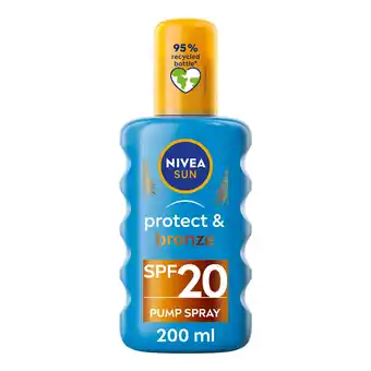 Tesco NIVEA SUN Protect & Bronze Tan Activating Sun Cream Spray SPF20 200ml offer
