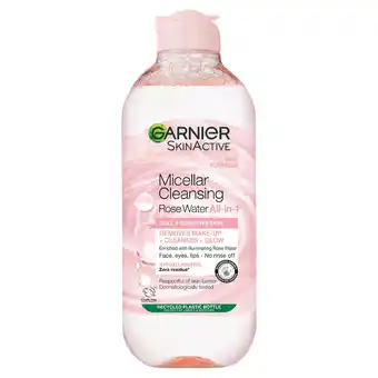 Tesco Garnier Skin Active Micellar Water Rose 400Ml offer