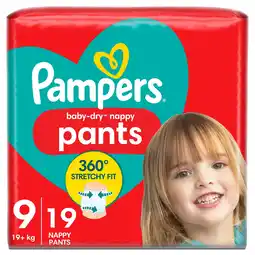 Tesco Pampers Baby Dry Nappy Pants Size 9 Essential Pack 19 Nappies offer