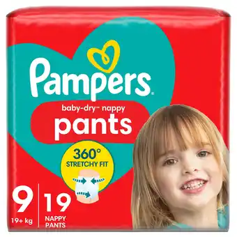 Tesco Pampers Baby Dry Nappy Pants Size 9 Essential Pack 19 Nappies offer