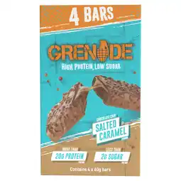 Tesco Grenade Protein Bar - Chocolate Chip Salted Caramel 4 x 60g offer