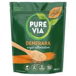 Tesco Pure Via Demerara Sugar Alternative 200g offer