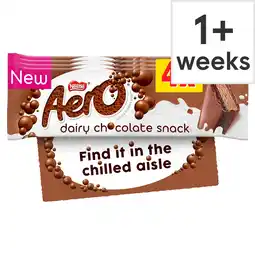 Tesco Aero Dairy Chocolate Snack Desserts 4 x 28g offer