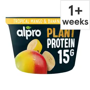 Tesco Alpro 15g High Protein Tropical Fruit Dairy Free Soya Yoghurt Alternative 200g offer