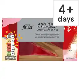 Tesco Tesco Finest 2 Strawberry & Elderflower Cheesecake Slices 180g offer