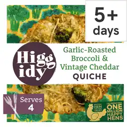 Tesco Higgidy Garlic-Roasted Broccoli & Vintage Cheddar Quiche 400g offer