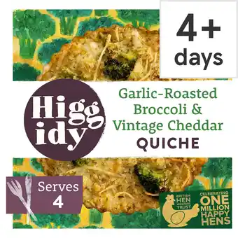 Tesco Higgidy Garlic-Roasted Broccoli & Vintage Cheddar Quiche 400g offer