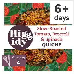 Tesco Higgidy Roasted Tomato, Broccoli and Spinach Quiche 380G offer