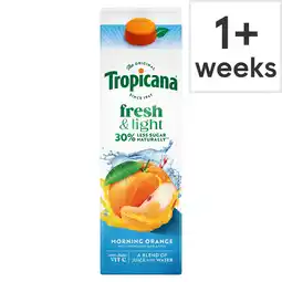 Tesco Tropicana Fresh & Light Morning Orange Juice Drink 850ml offer