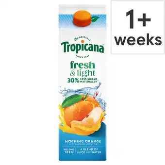 Tesco Tropicana Fresh & Light Morning Orange Juice Drink 850ml offer