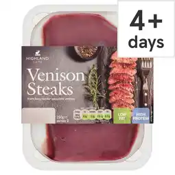 Tesco Highland Game Venison Steaks 250G offer