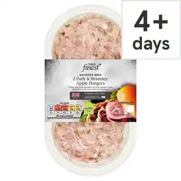 Tesco Tesco Finest 2 Pork And Bramley Apple Burgers 300G offer
