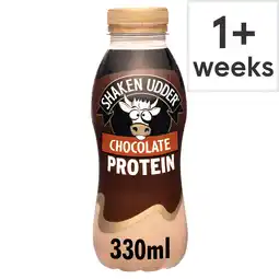 Tesco Shaken Udder Chocolate Protein Milkshake 330ml offer