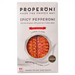 Tesco Properoni Spicy Hot Paprika Large Sliced Pepperoni 80g offer