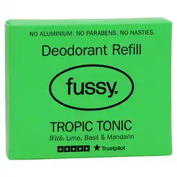 Tesco Fussy Natural Deodorant Refill Tropic Tonic 40g offer
