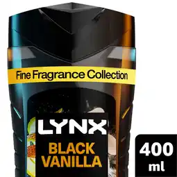 Tesco Lynx Fine Fragrance Black Vanilla Body Wash 400ml offer