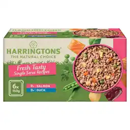 Tesco Harringtons Wet Dog Adult Tasty Duck/Salmon 6x150g offer