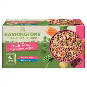 Tesco Harringtons Wet Dog Adult Tasty Duck/Salmon 6x150g offer