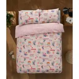 Asda Lilo & Stitch Disney Stitch Pink Seersucker Easycare Duvet Set - Double offer