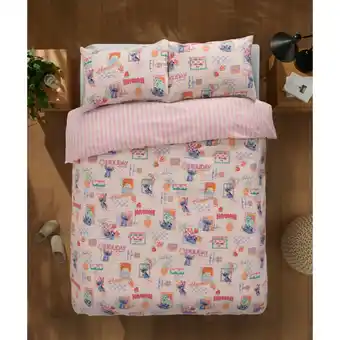 Asda Lilo & Stitch Disney Stitch Pink Seersucker Easycare Duvet Set - Double offer